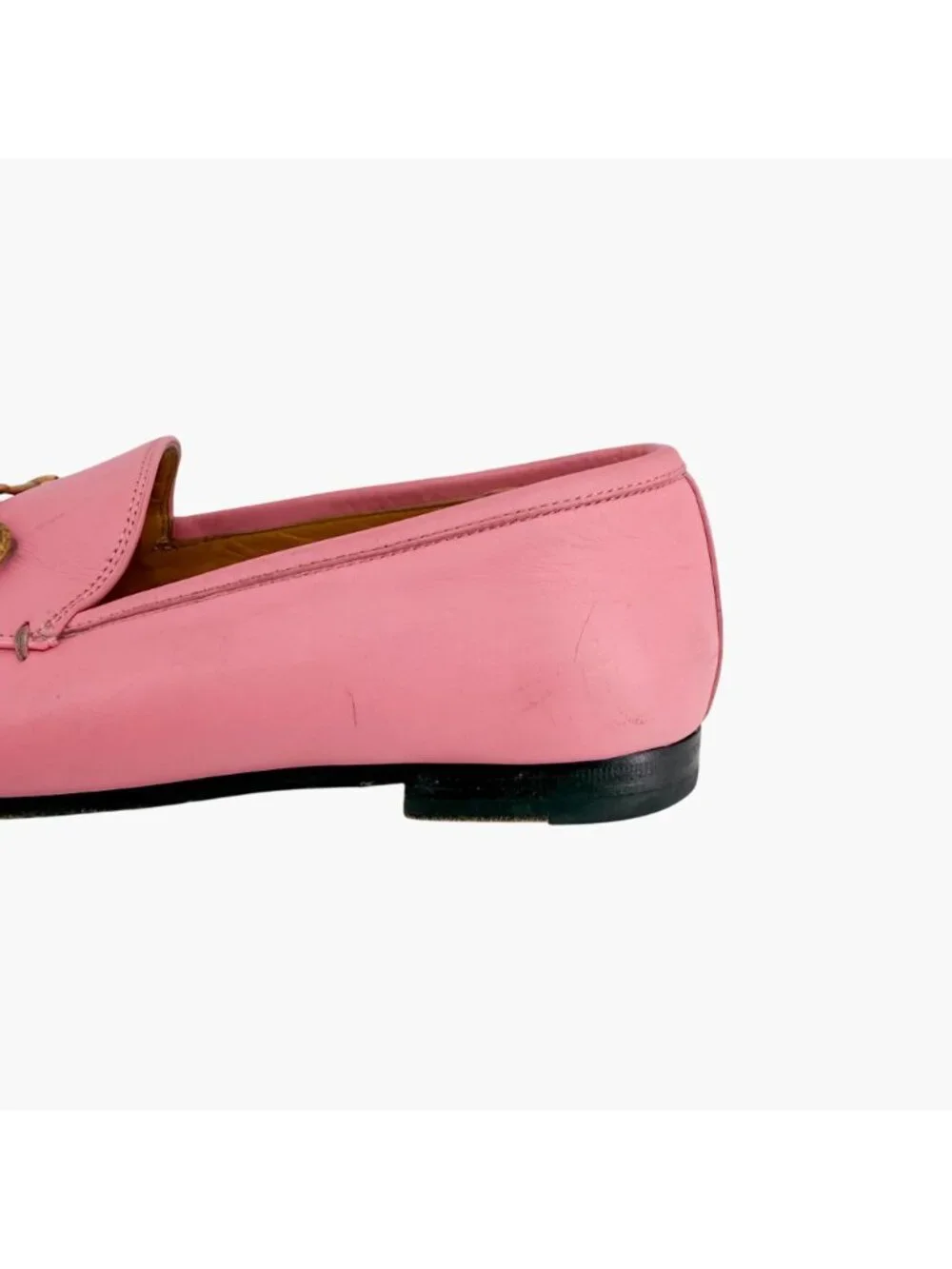 Gucci Jordaan Horsebit Loafers Pink Leather Size 39.5 US 9.5 Women's Flats